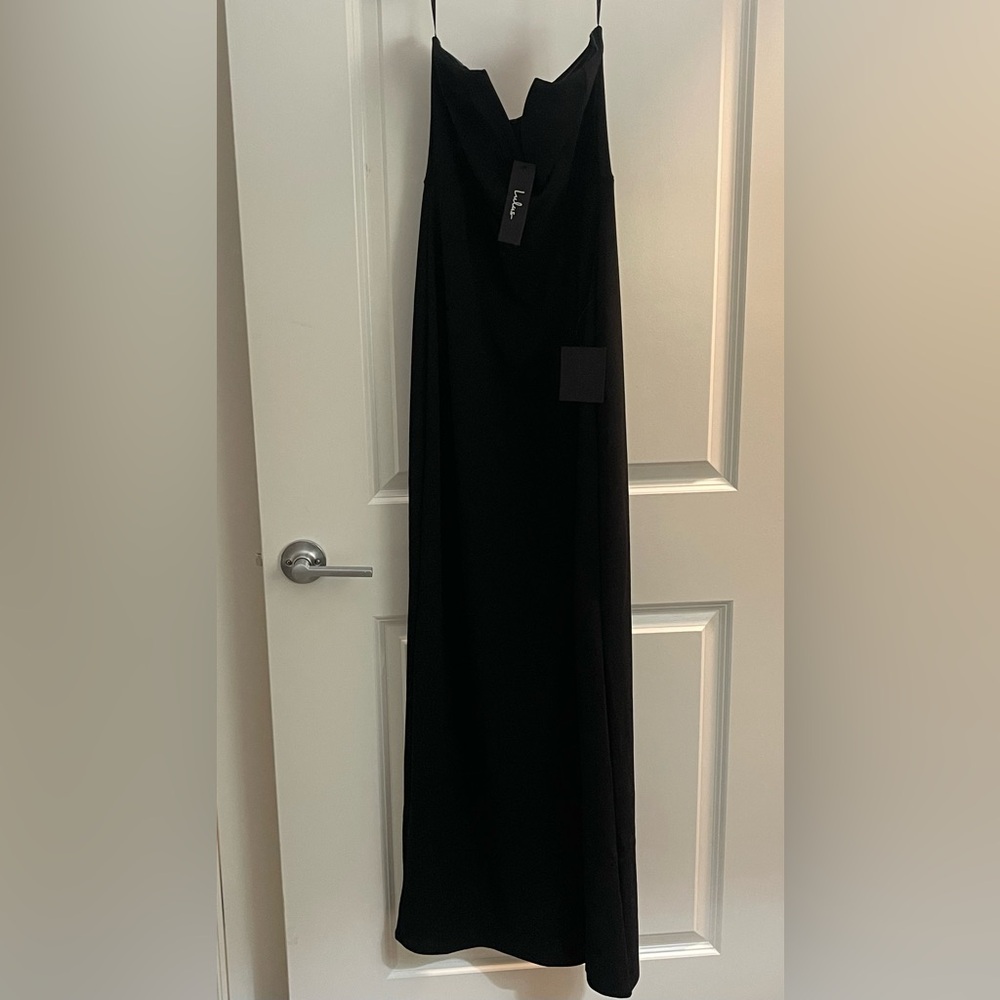 Lulus Elegant Black Strapless Evening Dress - Picture 3 of 5